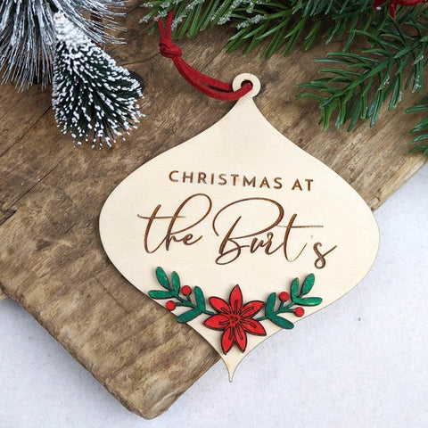 Family Christmas wooden bauble - Birch and Tides