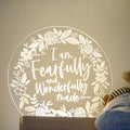 Fearfully & Wonderfully made flower Psalm 139 night light design