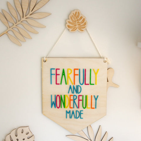 Fearfully & Wonderfully made Wooden colourful Banner - Birch and Tides