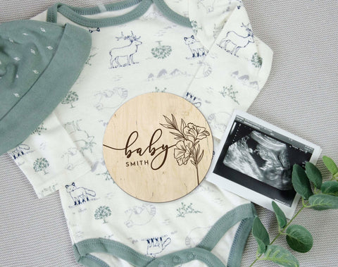 Floral Baby milestone disc - Birch and Tides