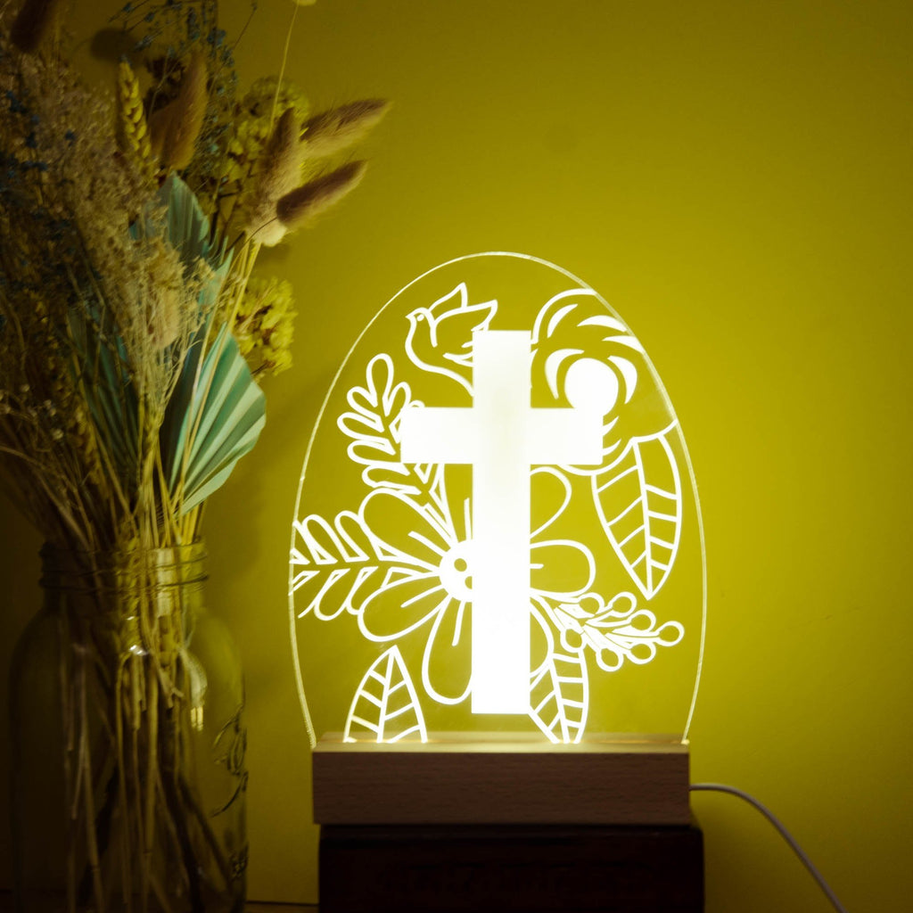 Floral Cross light design – Birch and Tides