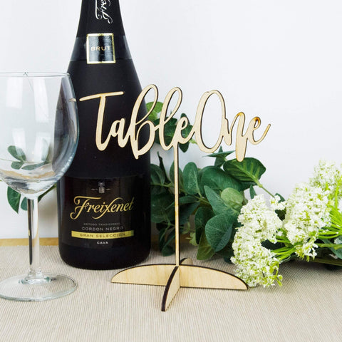 Freestanding wedding table name - Birch and Tides