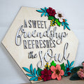Friendship proverbs floral wooden wall sign