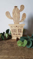 Gift for Mum Wooden engraved Succulent