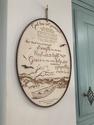 God has not promised wall plaque - Birch and Tides