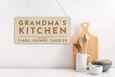 Grandma's Kitchen engraved wooden sign - Birch and Tides