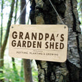 Grandpas Shed wooden personalised sign