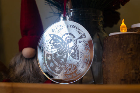 Hark the Herald Mirror bauble decoration - Birch and Tides