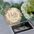 Hello world Baby milestone Birth announcement keepsake plaque