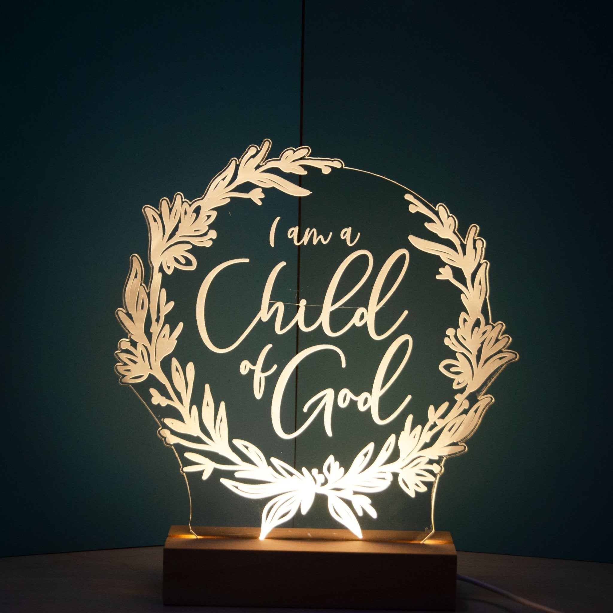 I am Child of God night light design