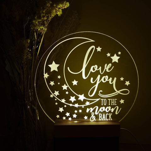 I love you to the moon & back night light - Birch and Tides