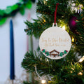 Joy to the World wooden painted bauble decoration