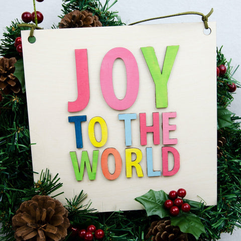 Joy to the World wooden sign - Birch and Tides