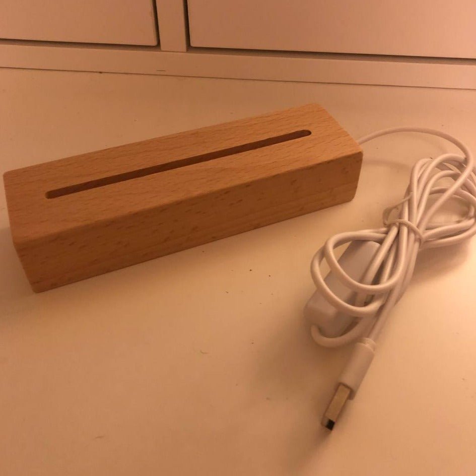 LED wooden Light Base - warm white
