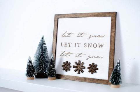 Let it snow wooden wall sign - Birch and Tides