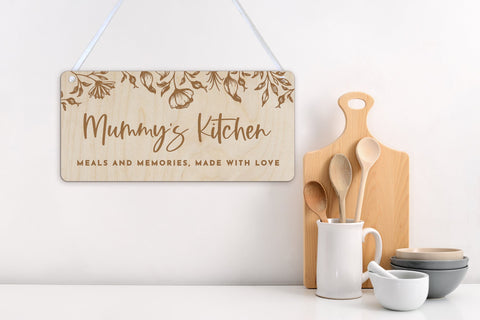 Mummy's Kitchen engraved wooden sign - Birch and Tides