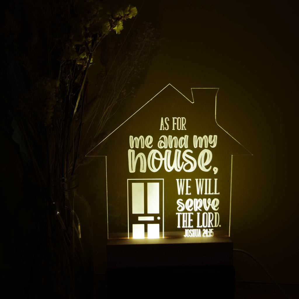 My house will serve the Lord night light - Birch and Tides