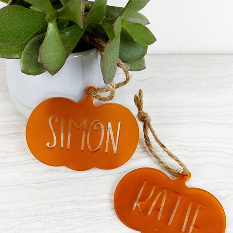 Name pumpkin tag - Birch and Tides