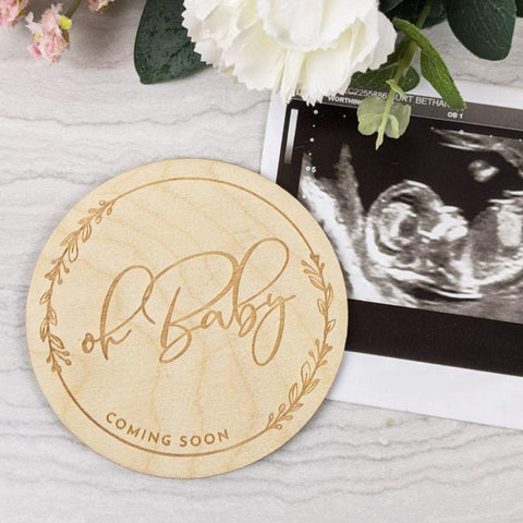 Oh Baby birth announcement keepsake disc - Birch and Tides