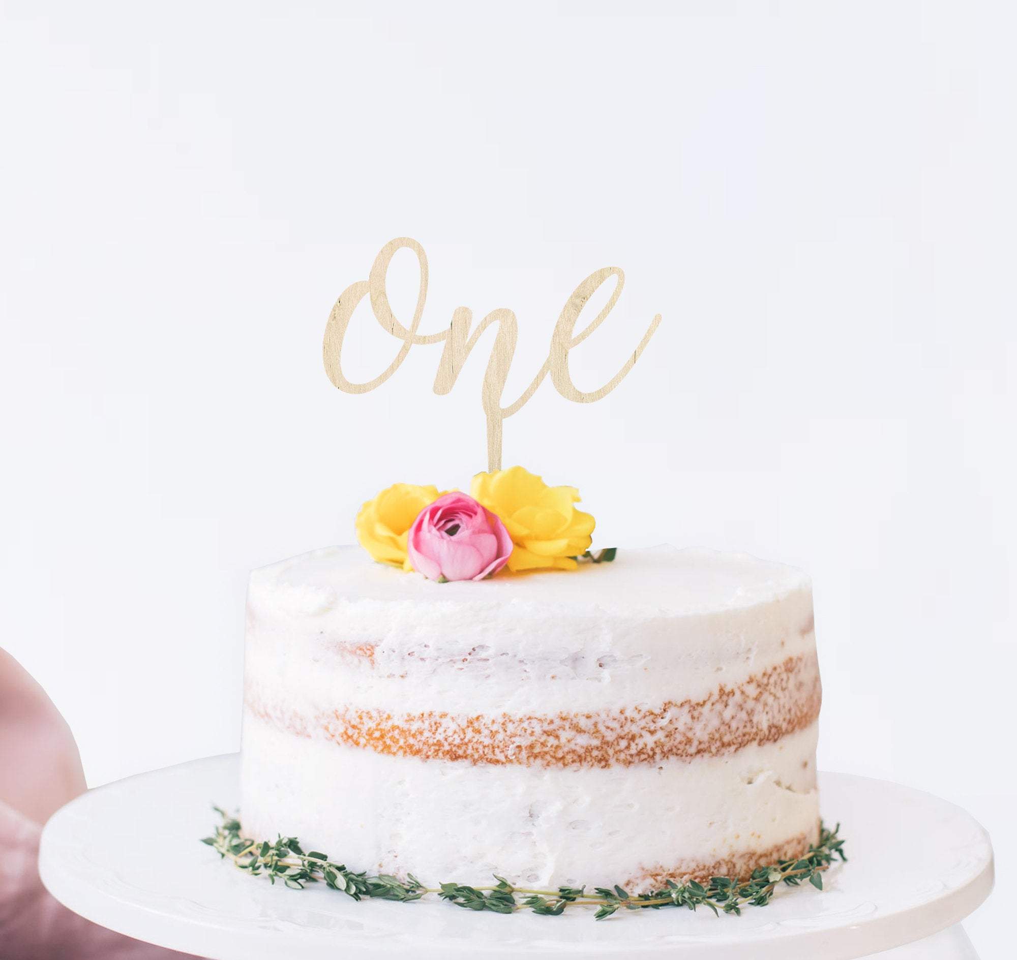 One script birthday cake topper – Birch and Tides