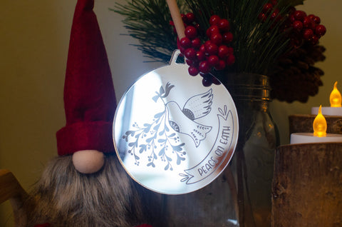 Peace on Earth Mirror bauble decoration - Birch and Tides