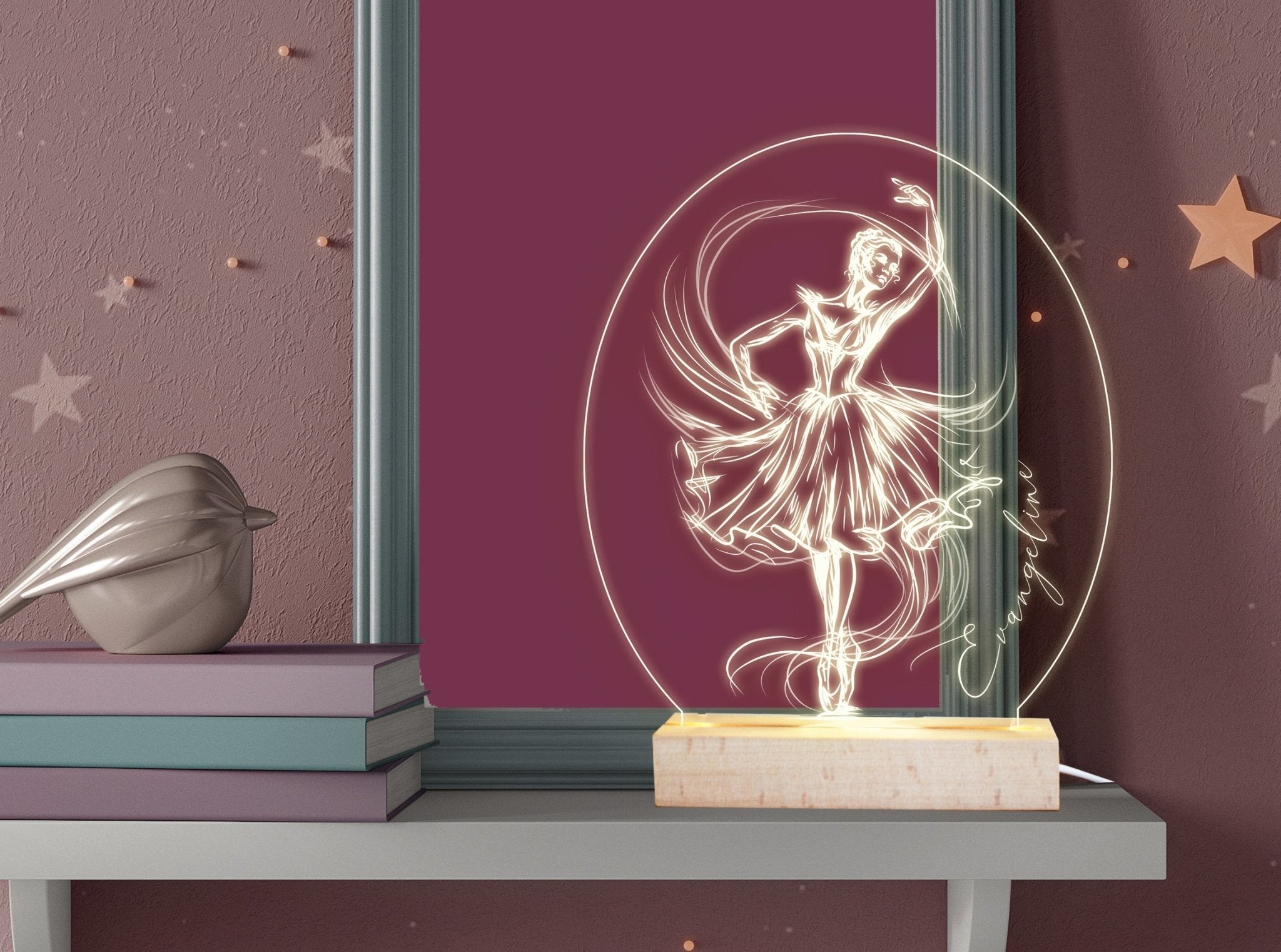 Personalised Ballerina children's room night light