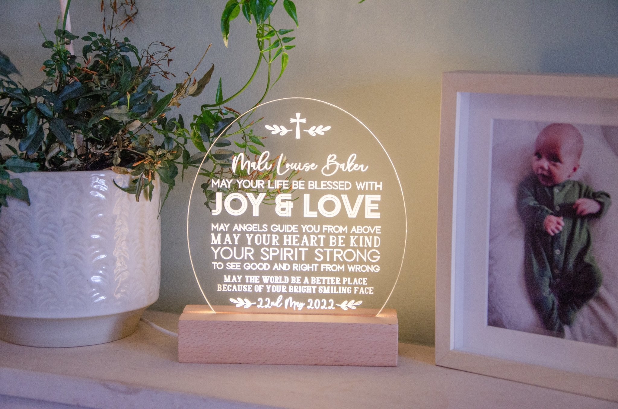 Personalised Dedication/ baptism light gift