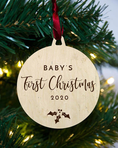 Personalised first Christmas wooden bauble - Birch and Tides