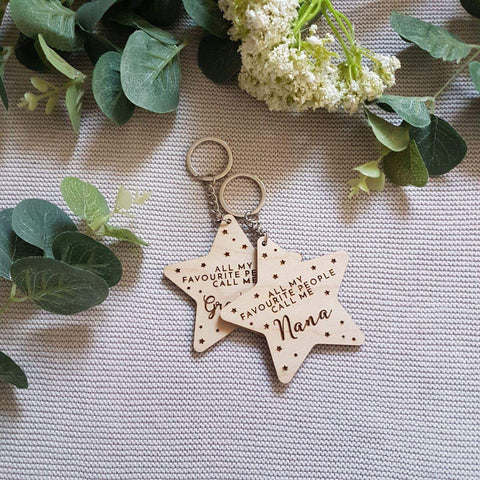 Personalised Grandparent keyring - Birch and Tides