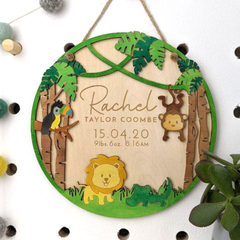 Personalised Jungle Newborn Details Baby Gift - Birch and Tides