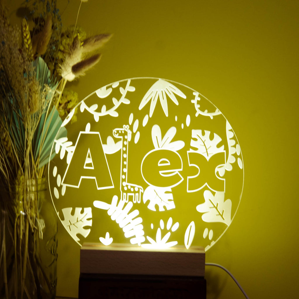 Personalised Jungle night light - Birch and Tides