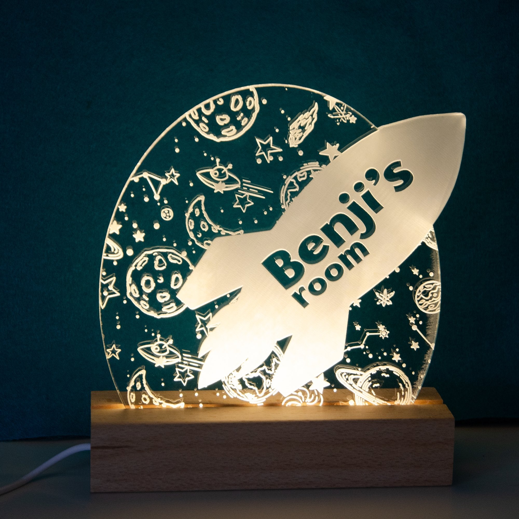 Personalised Rocket space night light