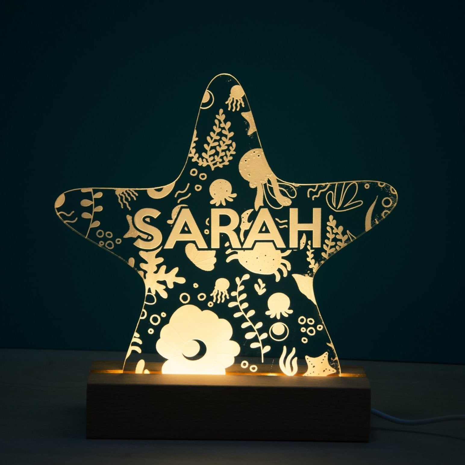 Personalised sealife starfish night light