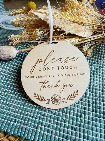Please dont touch germs Baby Tag - Birch and Tides