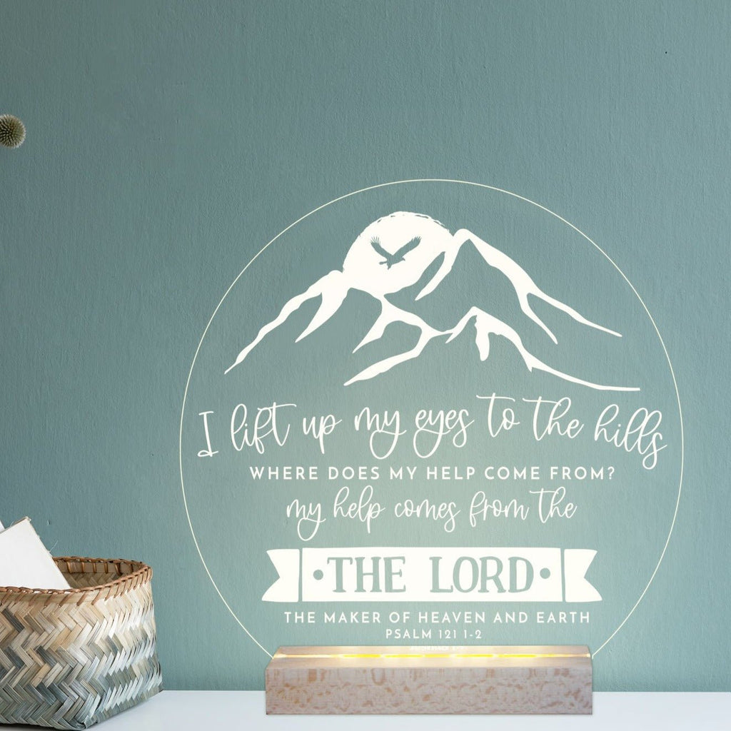 Psalm 121 1-2 My help comes from the Lord light design - Birch and Tides
