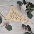 Saved by grace wooden banner