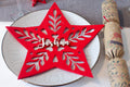Set of 4 Red Felt star placemats