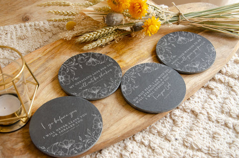 Slate Coaster set of 4 - Gods love collection - Birch and Tides