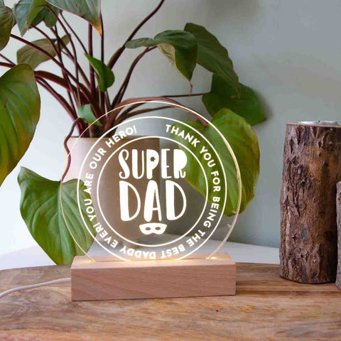 Super Dad personalised desk light - Birch and Tides