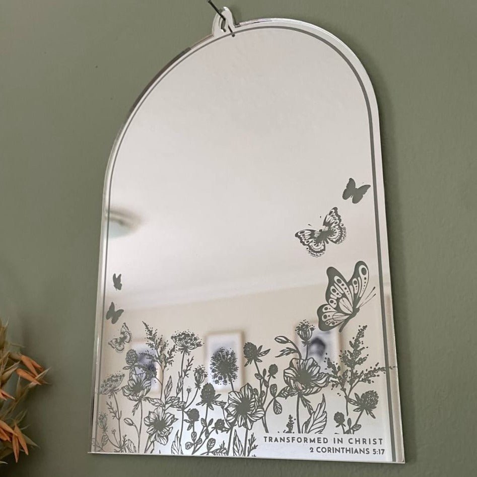 Transformed in Christ wall mirror