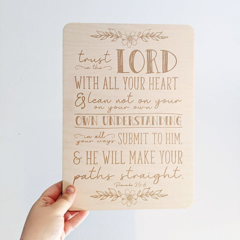 Trust in the lord hanging wall plaque - Birch and Tides