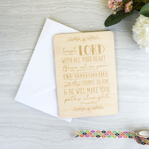 Trust in the Lord - Scripture verse wooden card - Birch and Tides