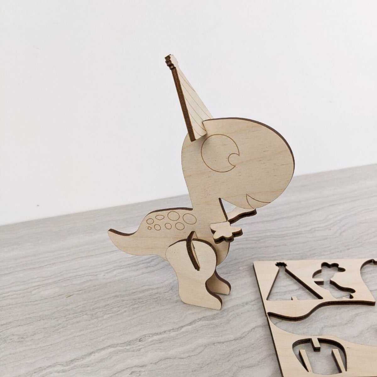 Birthday dinosaur pop out Celebration wooden card – Birch and Tides