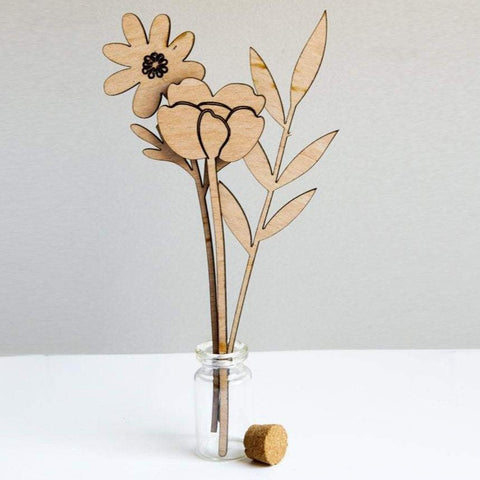 Wooden Flower bouquet gift set - Birch and Tides