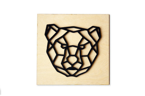 Woodland Geometric Bear wall art - Birch and Tides