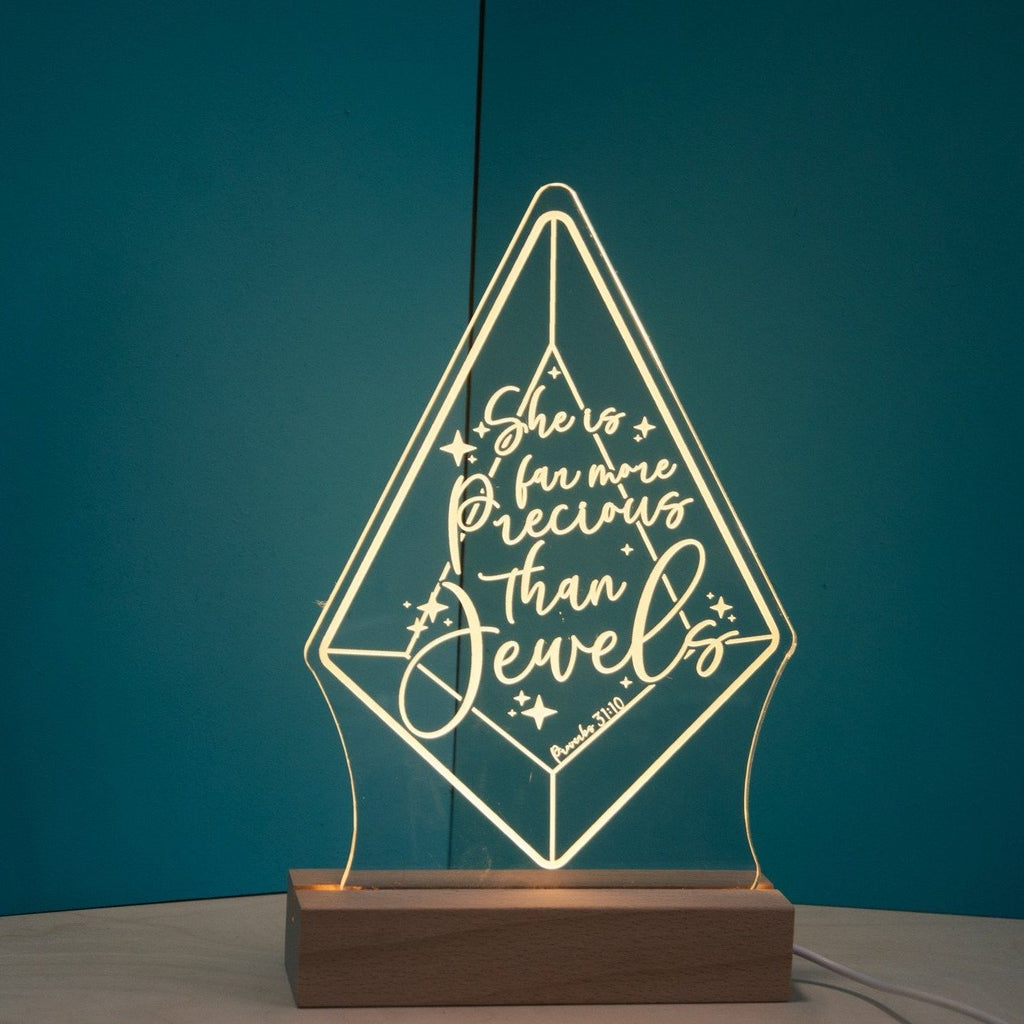 Worth more then Jewels night light design - Birch and Tides