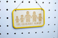 Yellow Lego family wall hanging sign